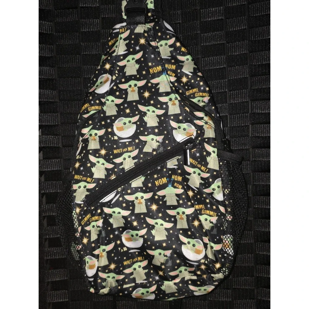 Grogu Baby Yoda Crossbody Sling Backpack Star Wars The Mandalorian Unique Custom